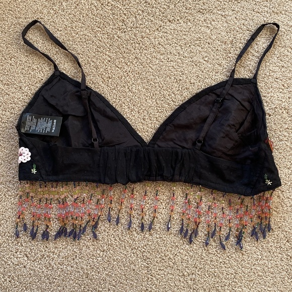 Urban Outfitters Spring Fling Floral Beaded Cami Bra Sz L - Picture 10 of 13